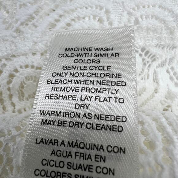 White House Black Market White Bell Sleeve Lace Square Neck Blouse Size XS - Picture 13 of 16